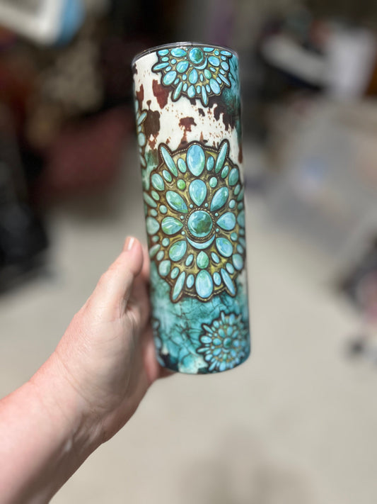 Turquoise Concho Jewel Tumbler 20 oz No. 112 Cedar Hill Country Market