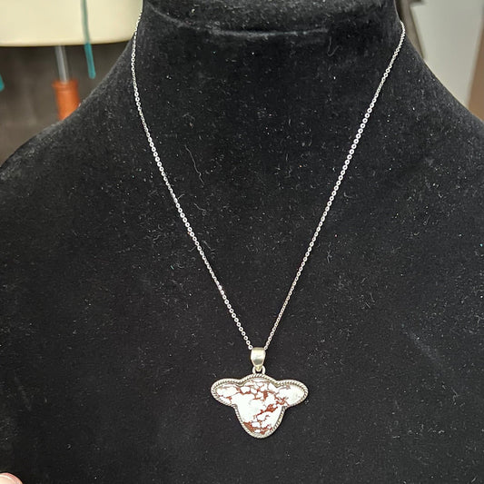 Sterling Silver Wild Horse Cow Pendant Necklace No. 702 Cedar Hill Country Market