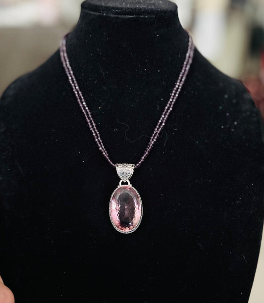 Kunzite Statement Beaded Necklace No 706 Cedar Hill Country Market