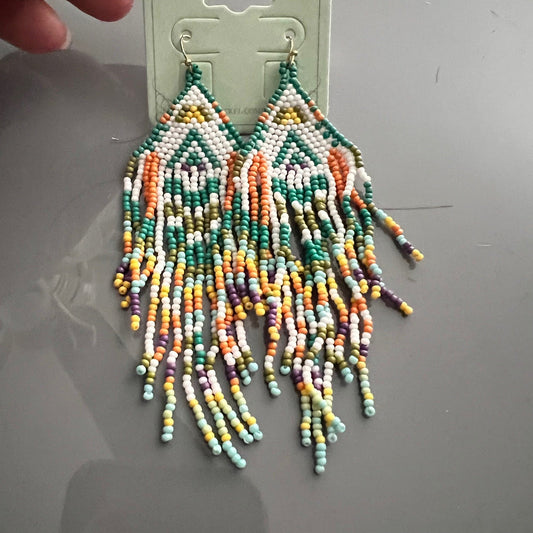 Daydream Seed Bead Dangle Earrings No 426 Cedar Hill Country Market