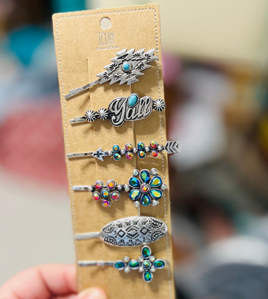 Multi Pack Western Themed Hair Pins Cedar Hill Country Market