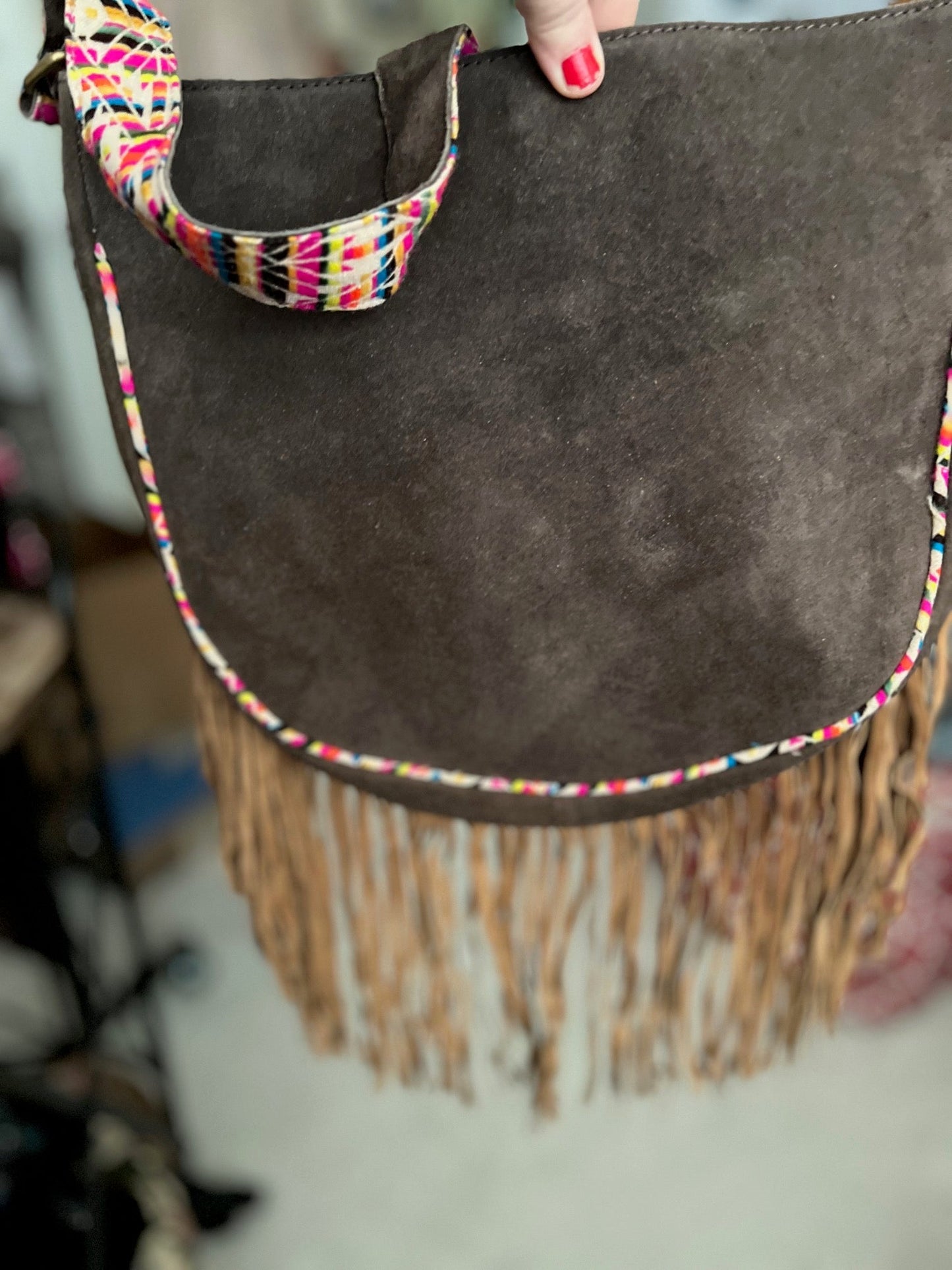 Hippie Chick Brown Suede Fringe Handbag Cedar Hill Country Market