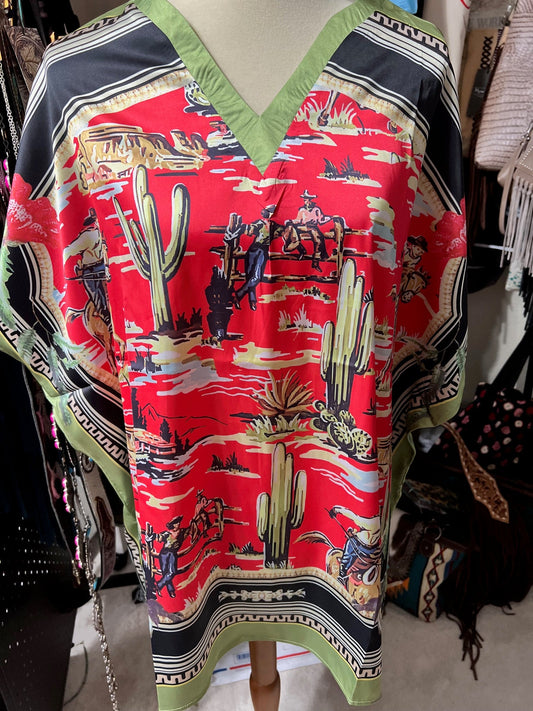 Western Themed Dessert Scarf Blouse - Oversized Cedar Hill Country Market