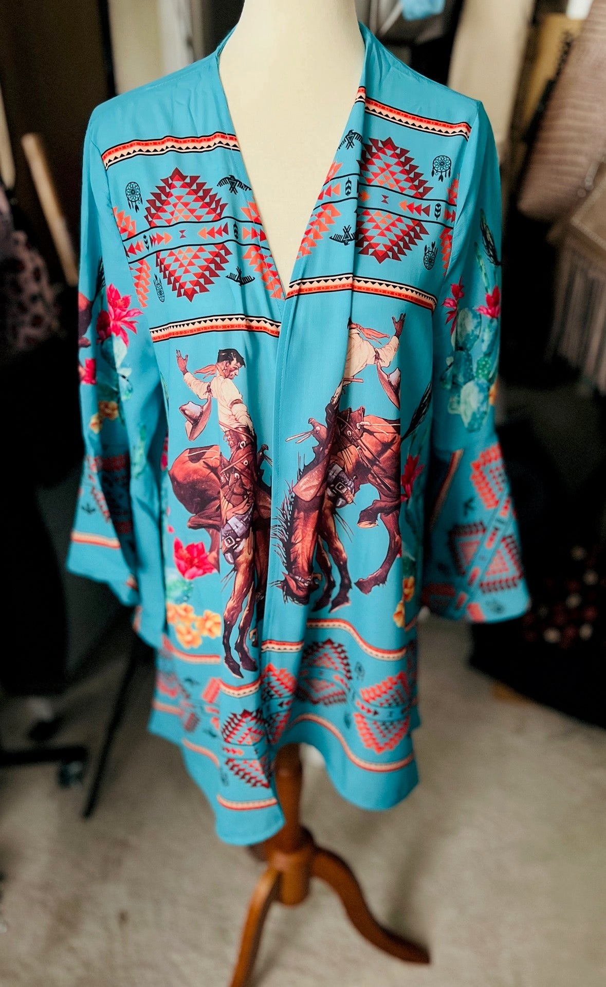 Southern Grace Stone Flower Concho Turquoise Jacket Cedar Hill Country Market