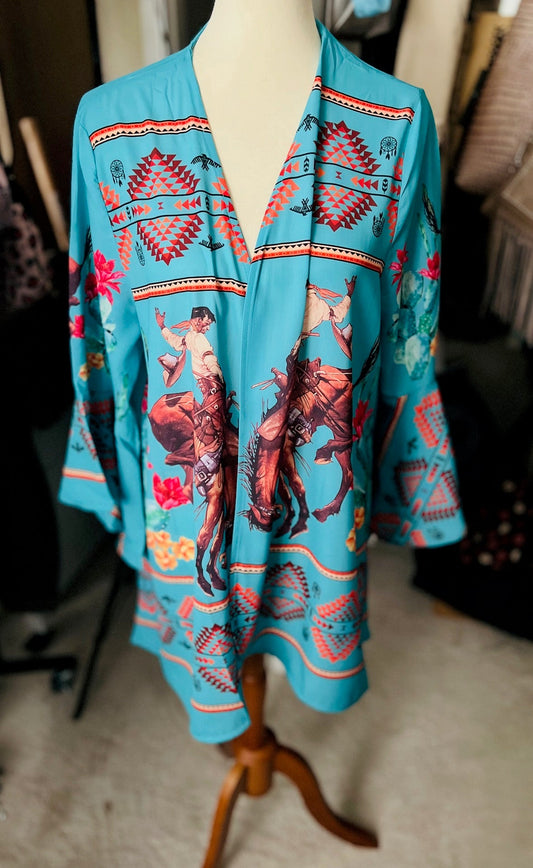 Southern Grace Stone Flower Concho Turquoise Jacket Cedar Hill Country Market