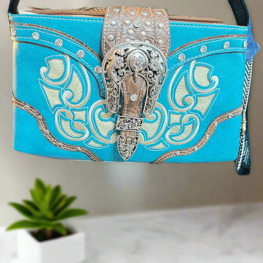 Western Floral Buckle Crossbody Pouch Bag Cedar Hill Country Market