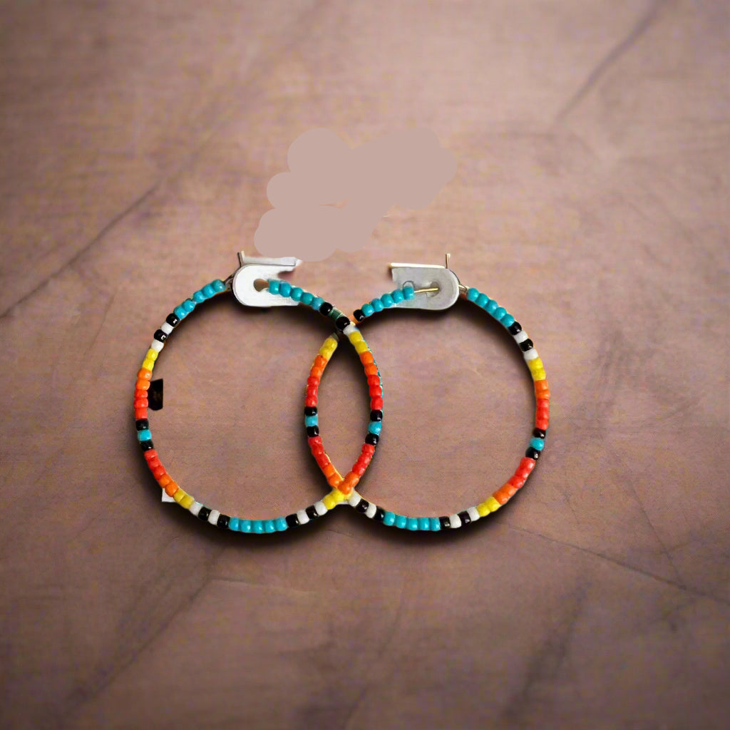 Native Inspired Seed Bead Hoops Cedar Hill Country Market