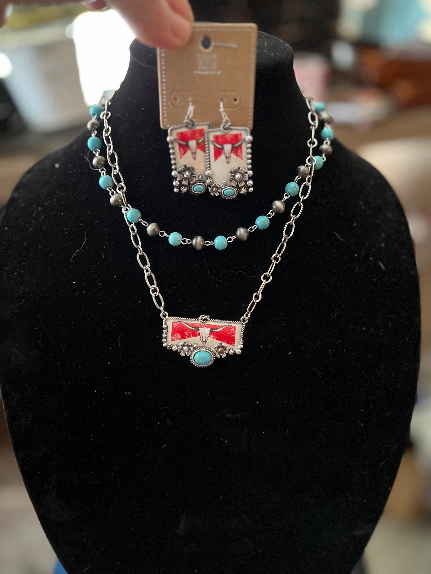 Marlboro Inspired Rodeo Turquoise Necklace Set Cedar Hill Country Market