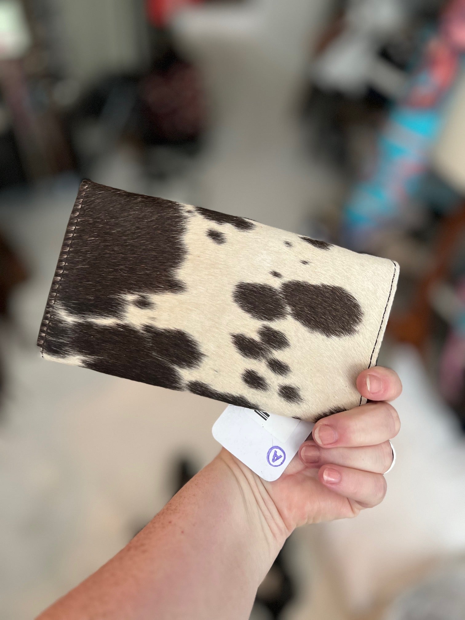 American Darling Turquoise Concho Cowhide Full size Wallet Cedar Hill Country Market