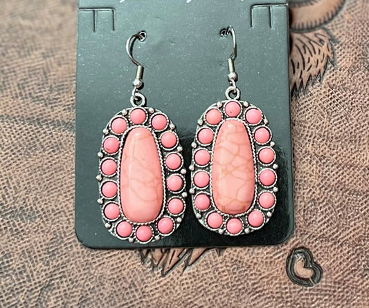 Light Pink Fashion Concho Earrings Cedar Hill Country Market