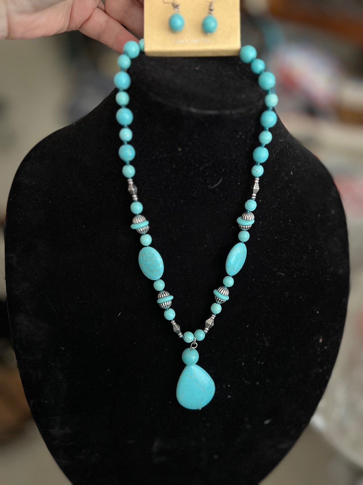 Fashion Turquoise Stone Necklace Set Cedar Hill Country Market