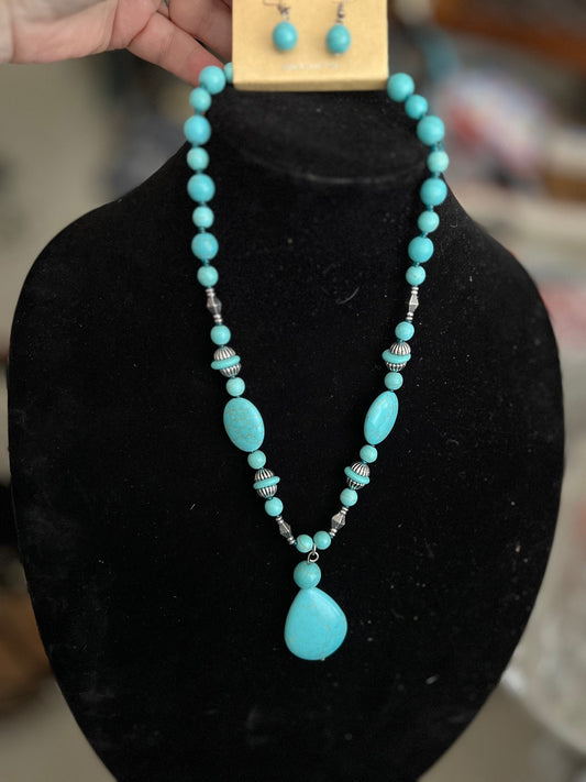 Fashion Turquoise Stone Necklace Set Cedar Hill Country Market