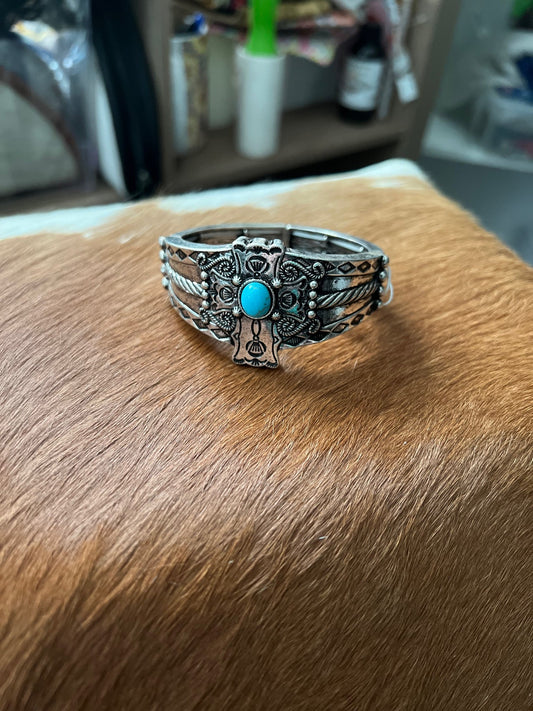 Fashion Silver Cross Stretch Bracelet Cedar Hill Country Market