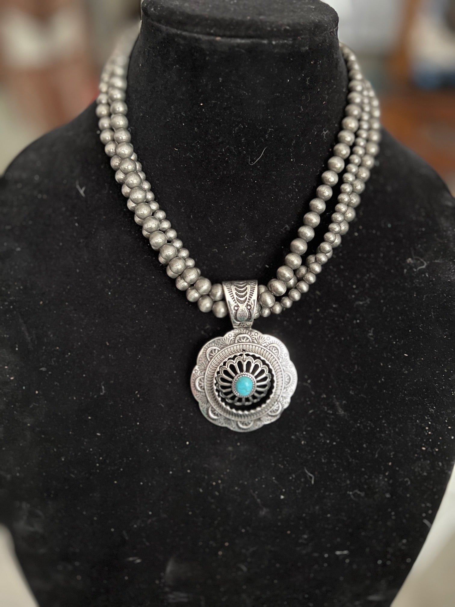 Concho Three Strand Fashion Necklace Cedar Hill Country Market