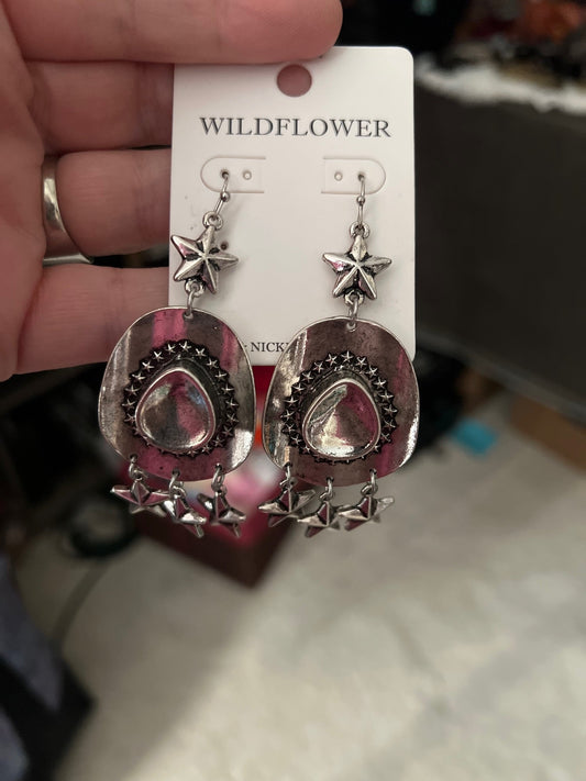 Stars and Cowboy Hat Dangle Earrings CedarHill Country Market