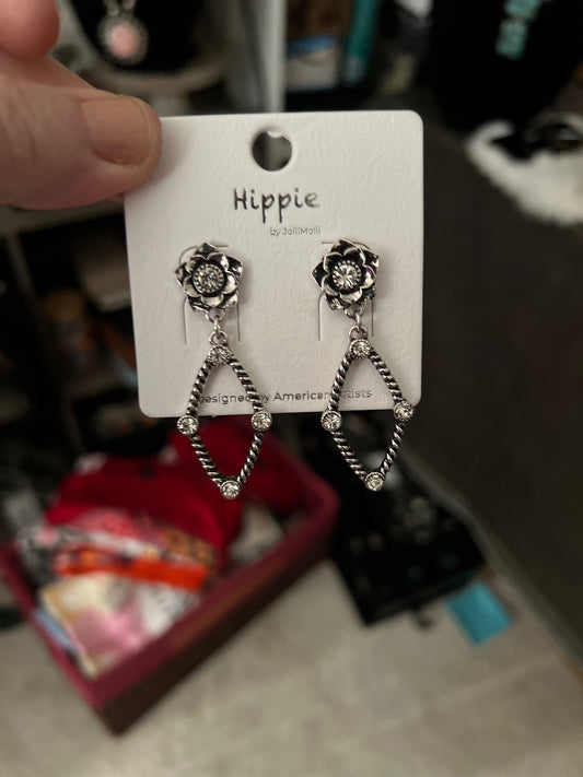 Floral Diamond Cut Earrings Cedar Hill Country Market