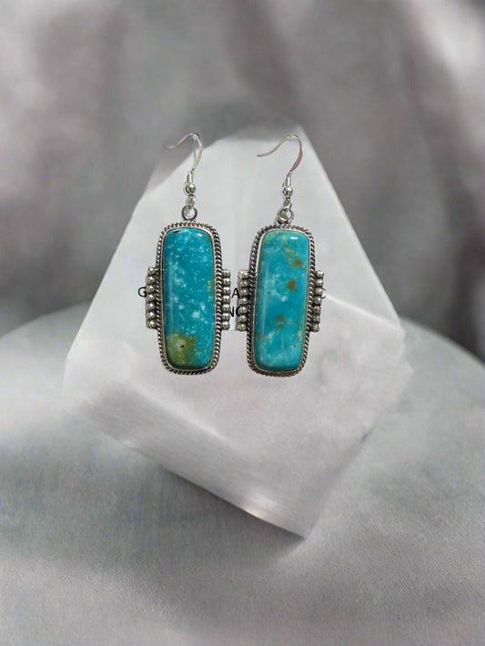 Genuine Kingman Turquoise and Sterling Silver Earring Bars - 1048 Cedar Hill Country Market