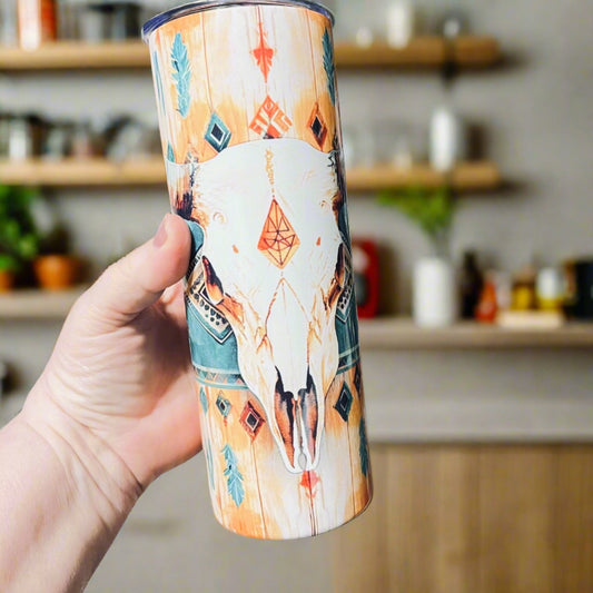 Bullhead Insulated Tumbler with Straw Cedar Hill Country Market