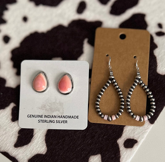 Pink Conch Bundle of Earrings Cedar Hill Country Market