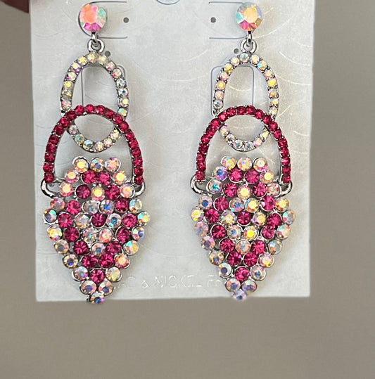 AB Stoned Pink Rodeo Diamond Dazzler Earrings Cedar Hill Country Market