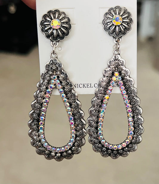 AB Pushback Silver Hoop Earrings Cedar Hill Country Market