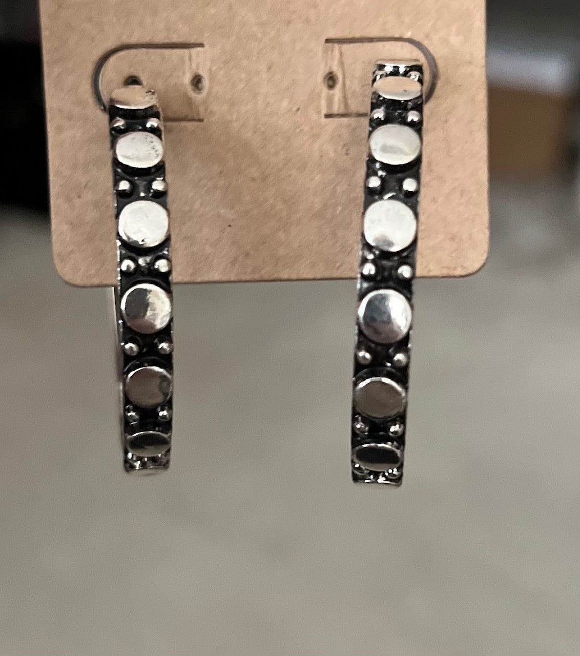 Fashion Silver and Black 2 inch Hoop Earrings Cedar Hill Country Market