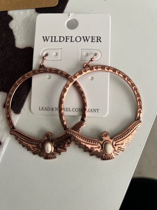 Copper Fashion Thunderbird Hoop Earrings Cedar Hill Country Market
