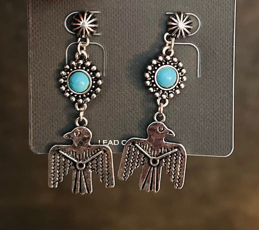 Thunderbird Concho Post Back Earrings (Multi) -0985 CedarHill Country Market