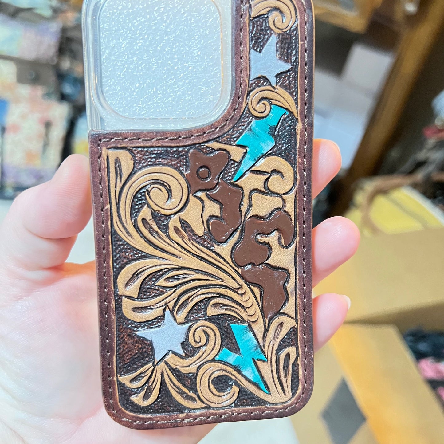 Cowhide and Leather Phone Cases - IPhone 15 Pro (Copy) CedarHill Country Market