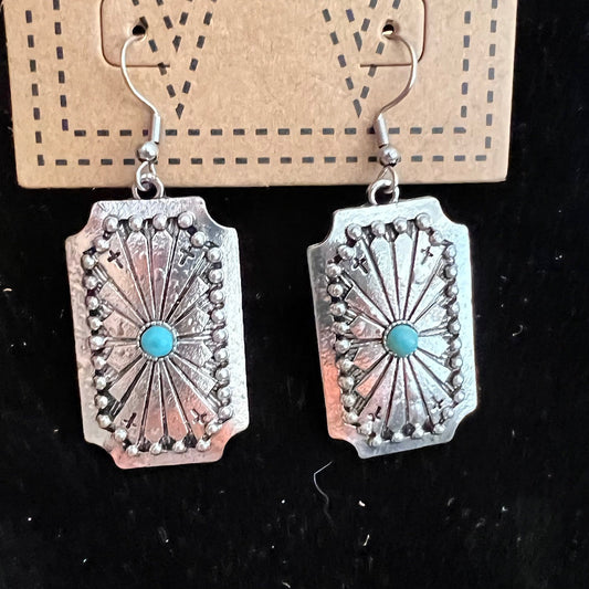 Wrangler Traditional Square Concho Earrings 1005 CedarHill Country Market