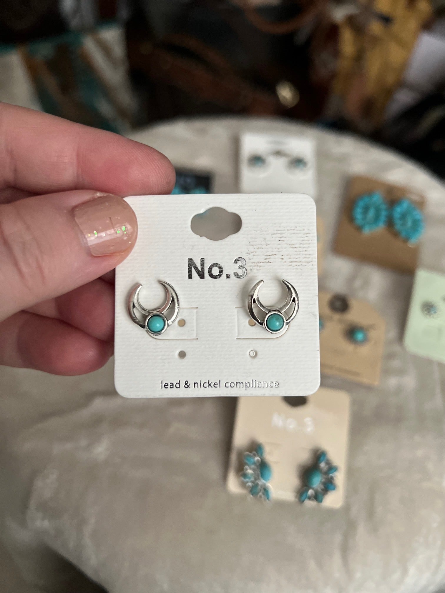 Western Turquoise Stud Earrings - Variety CedarHill Country Market