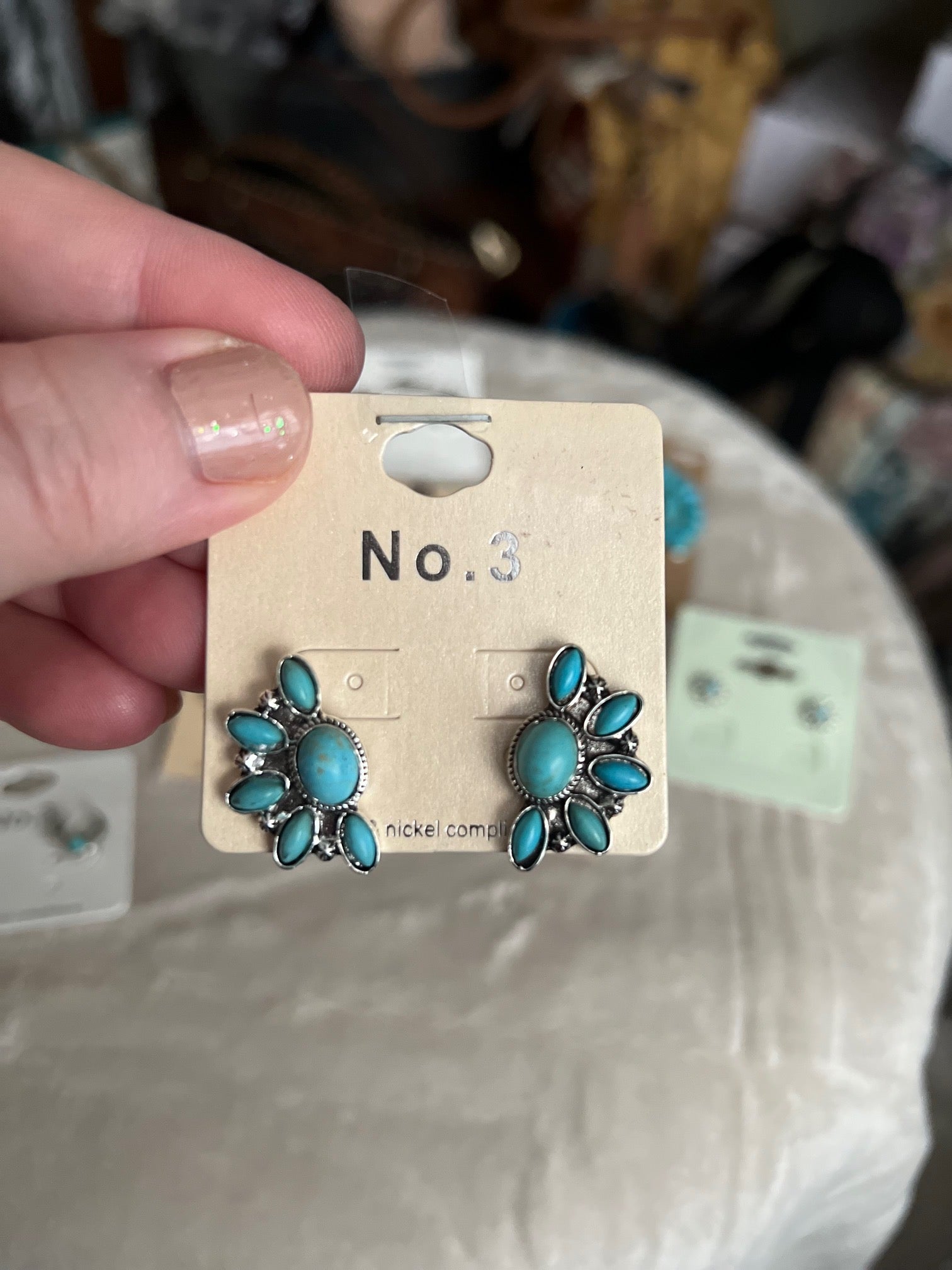 Western Turquoise Stud Earrings - Variety CedarHill Country Market