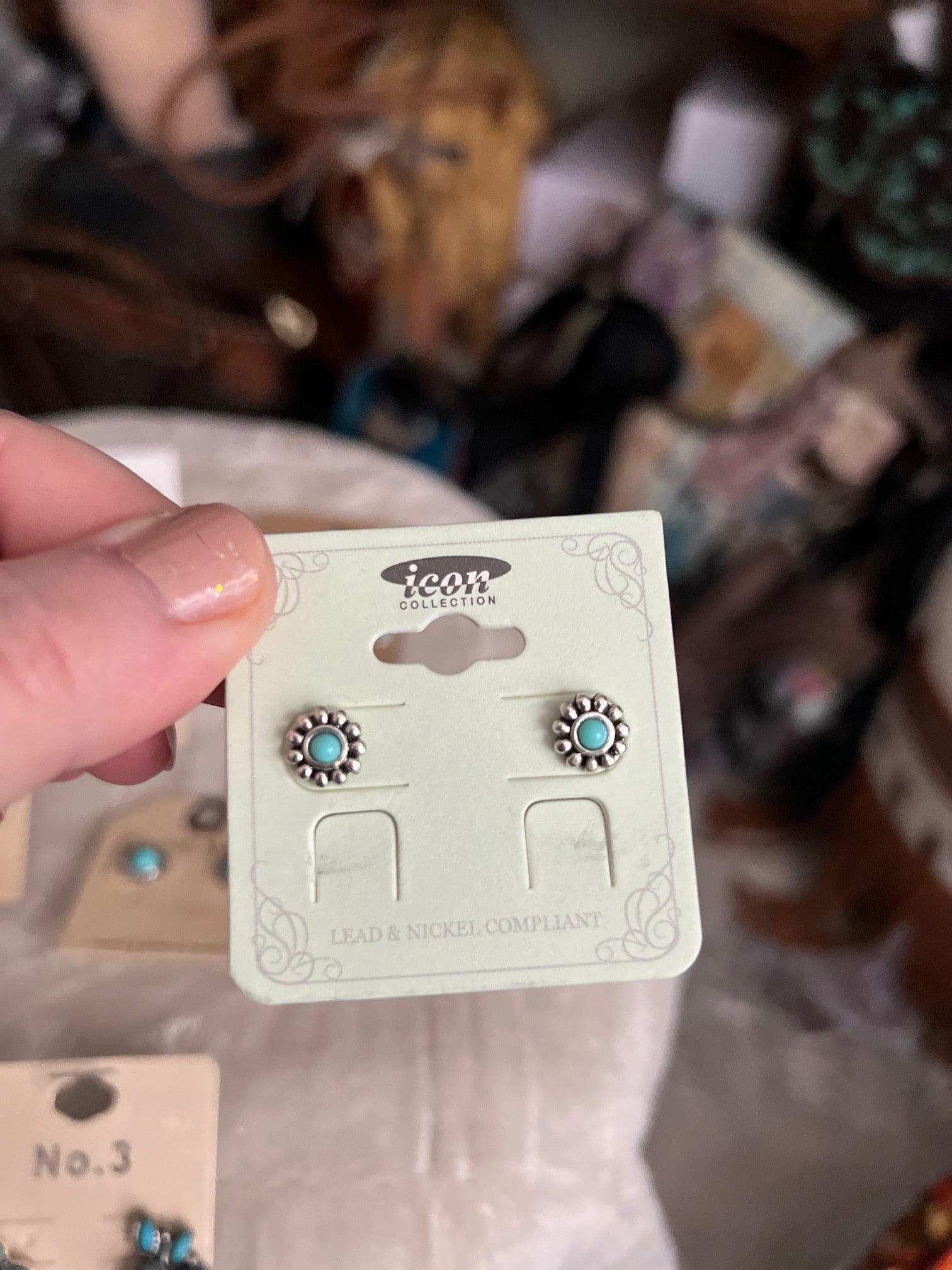 Western Turquoise Stud Earrings - Variety CedarHill Country Market