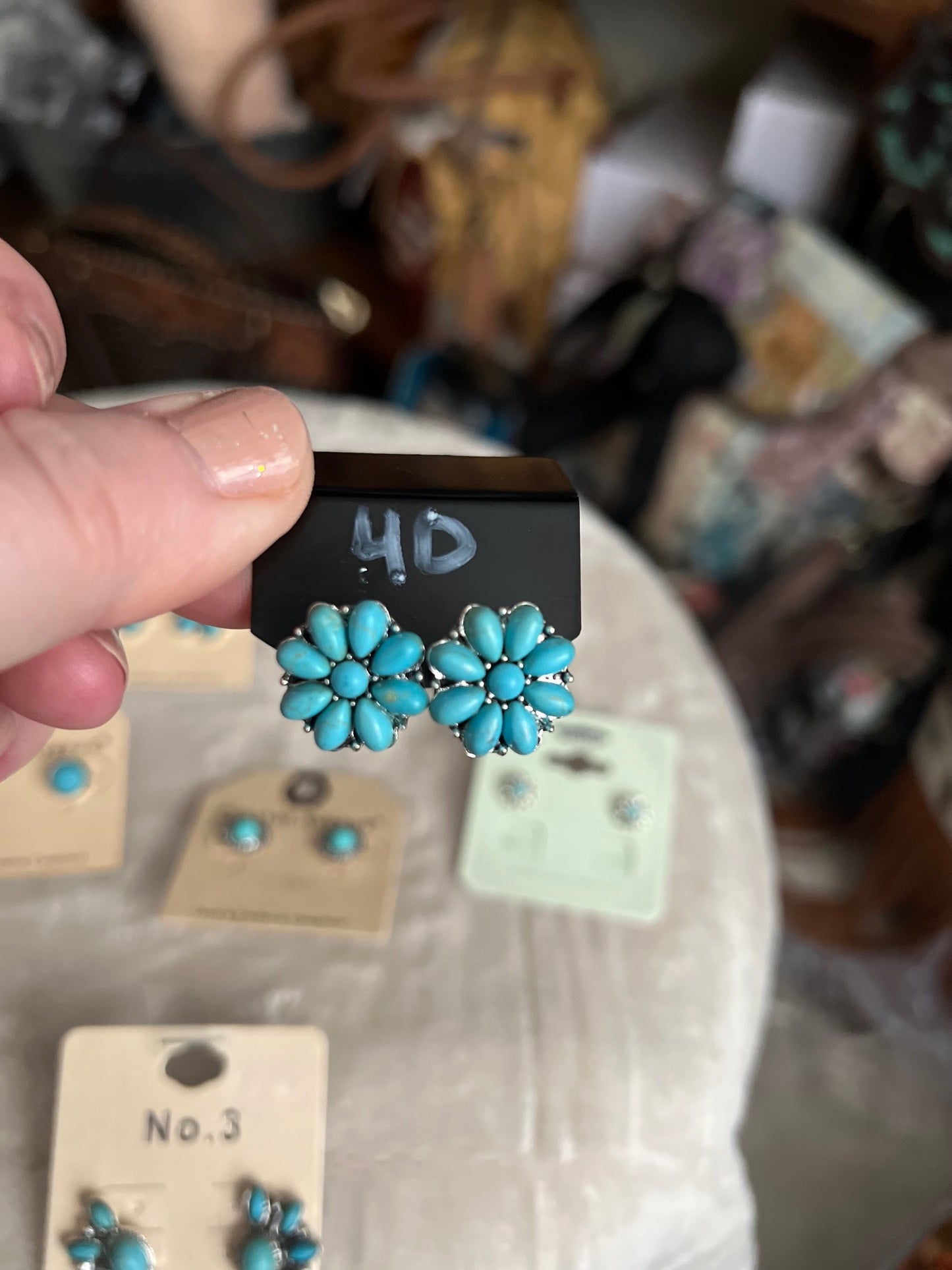 Western Turquoise Stud Earrings - Variety CedarHill Country Market