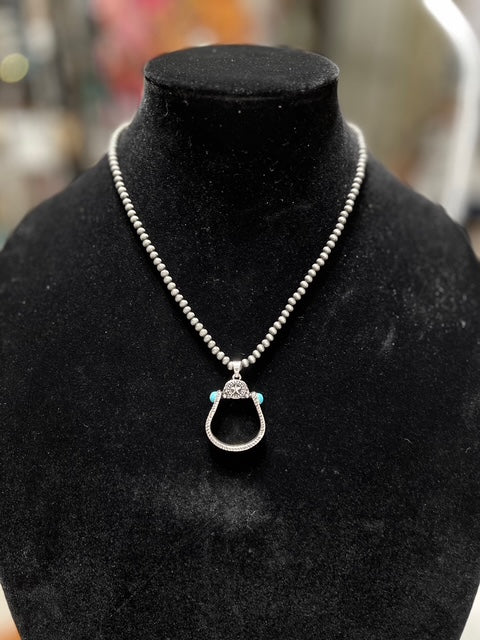 Fashion Navajo Pearl with Stirrup Star Pendant Necklace Cedar Hill Country Market