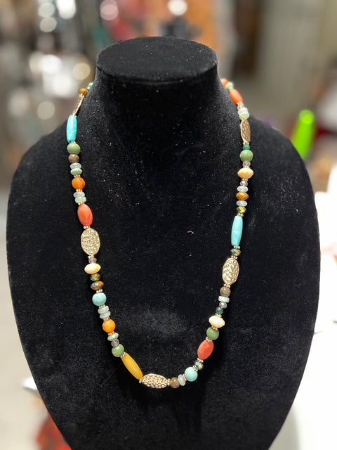Western Fashion Multi Gold Beaded Necklace Cedar Hill Country Market