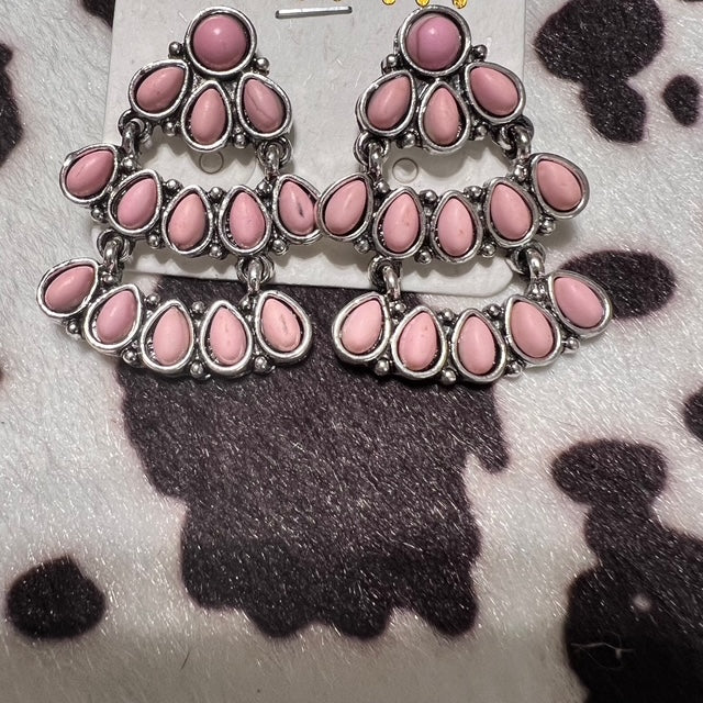 Pink Chandelier Fashion Earrings Cedar Hill Country Market