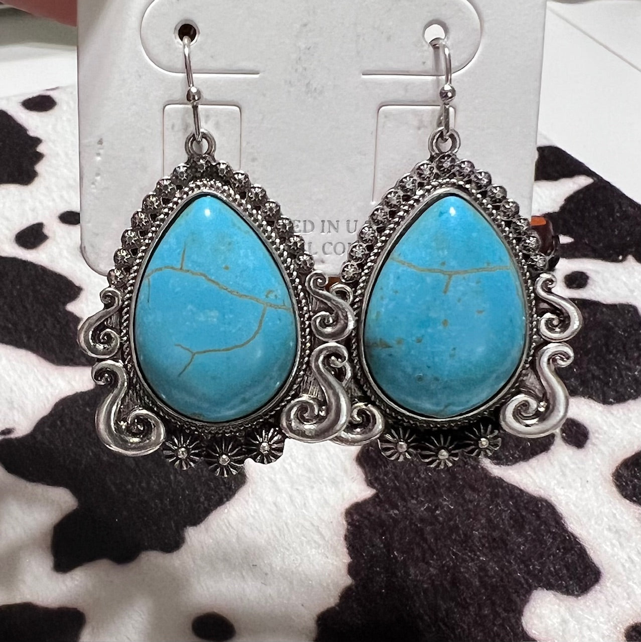 Turquoise Teardrop Earrings Cedar Hill Country Market