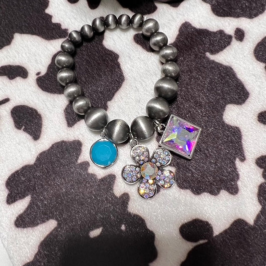 Navajo Inspired Charm AB Stone Bracelet Cedar Hill Country Market