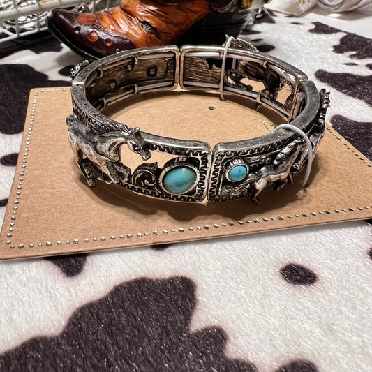 Running Stallion Horse Stretch Bracelet Cedar Hill Country Market