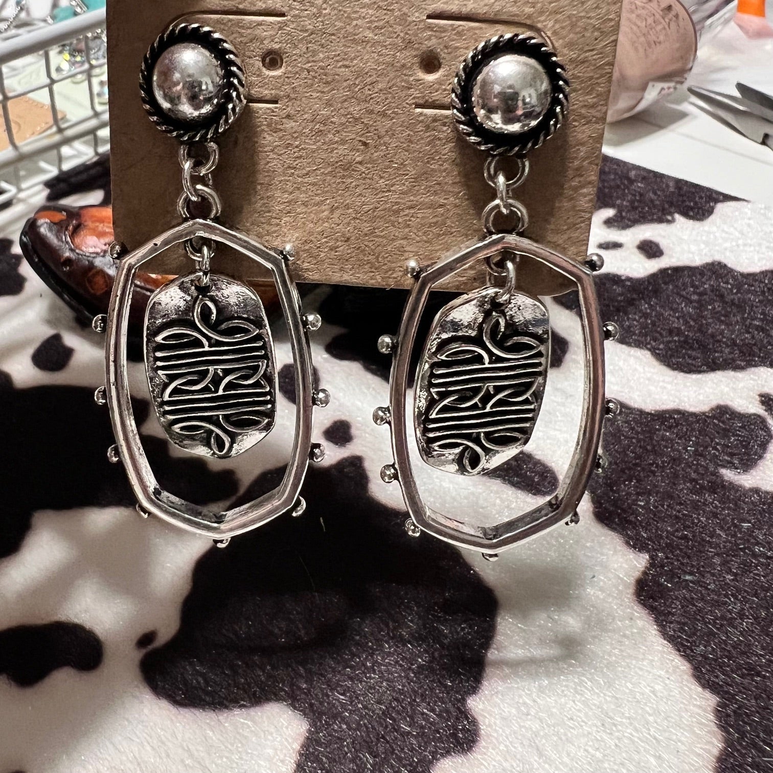 Bootstitch Dangle Post Back Earrings Cedar Hill Country Market