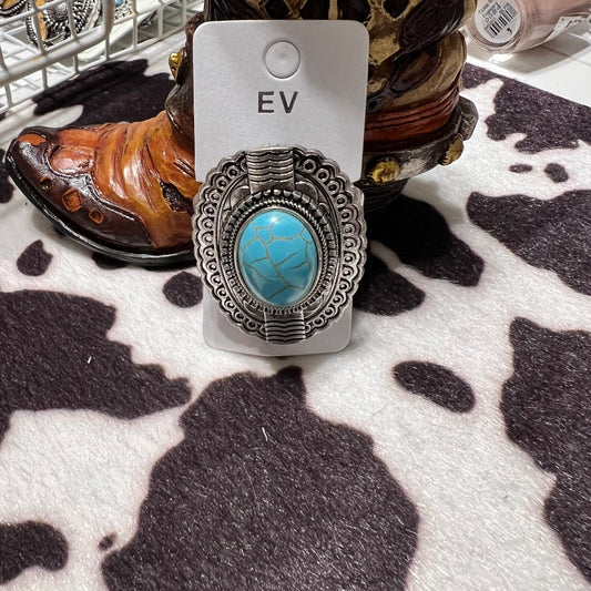 Fashion Turquoise Stone Stretch Ring - Multi Cedar Hill Country Market
