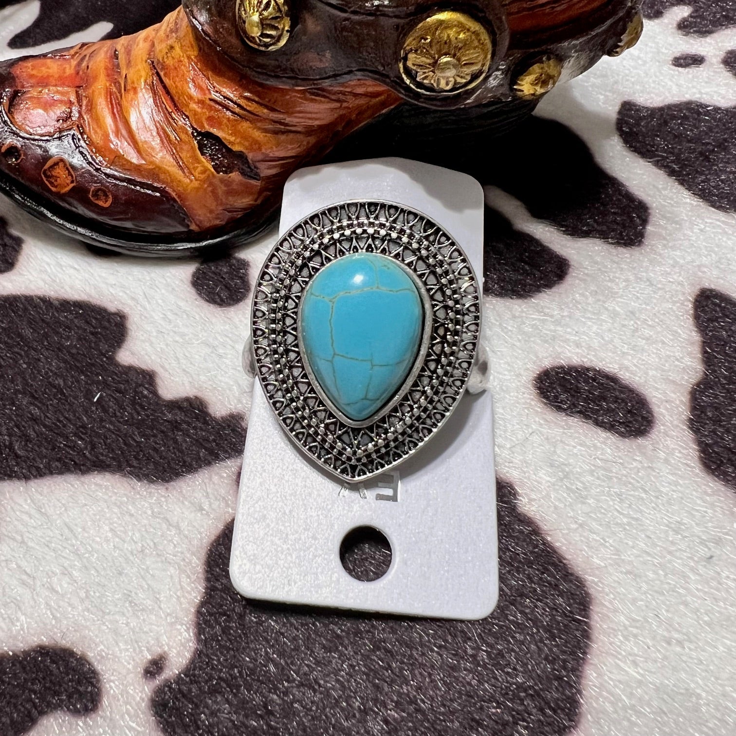Fashion Turquoise Stone Stretch Ring - Multi Cedar Hill Country Market