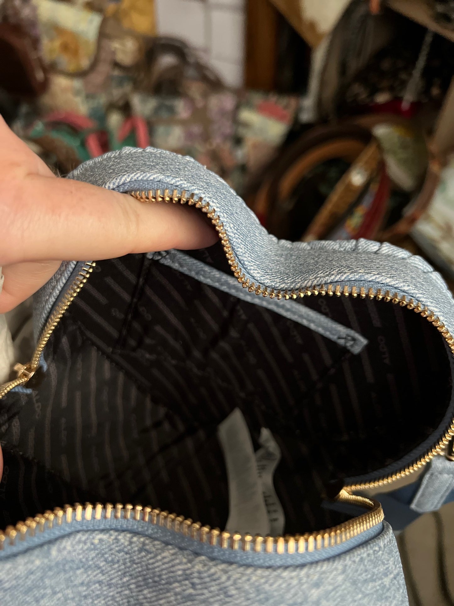 Heart Shaped Denim Handbag with adjustable strap Cedar Hill Country Market