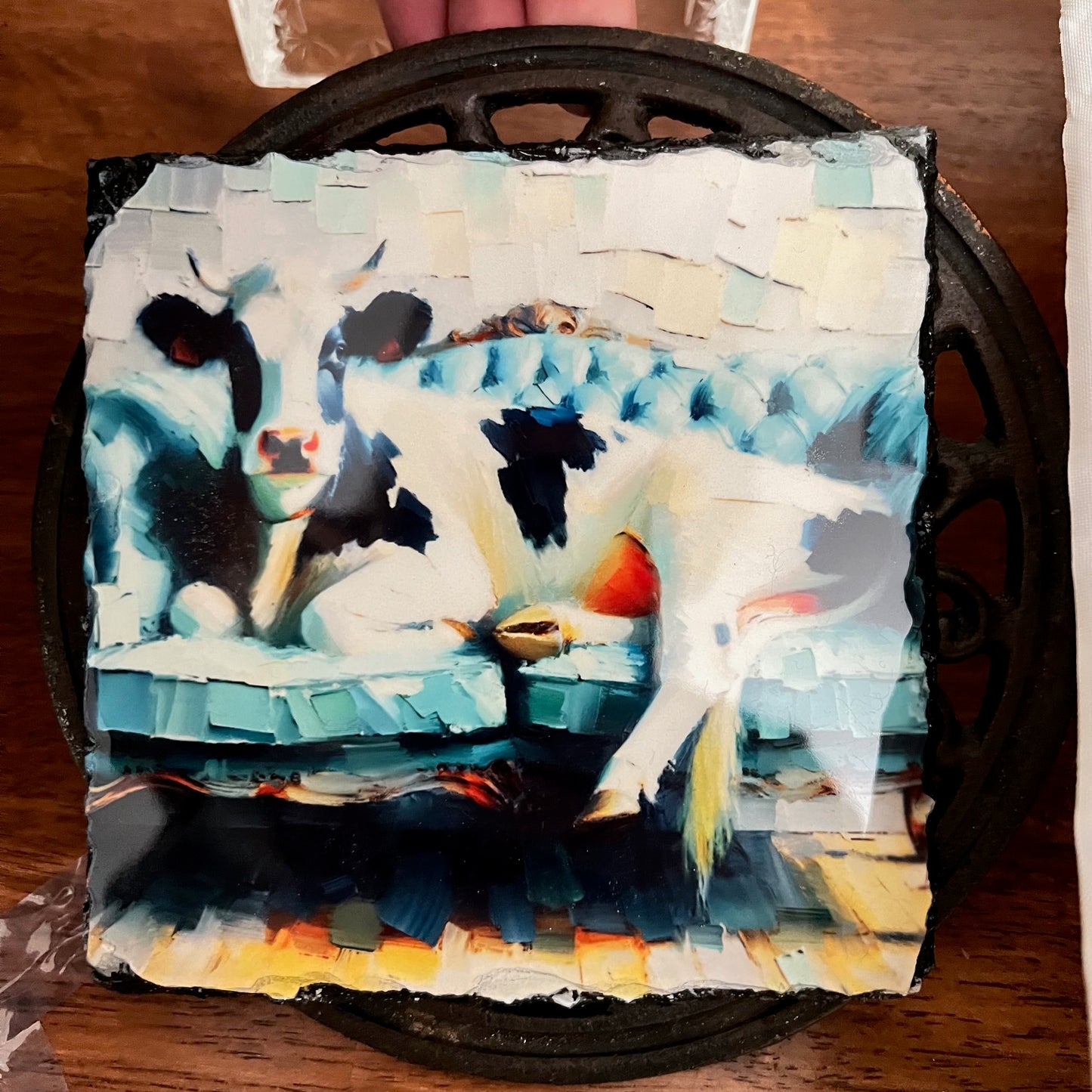 Moove on Over Western Cow Home Decor Art Slate CedarHill Country Market