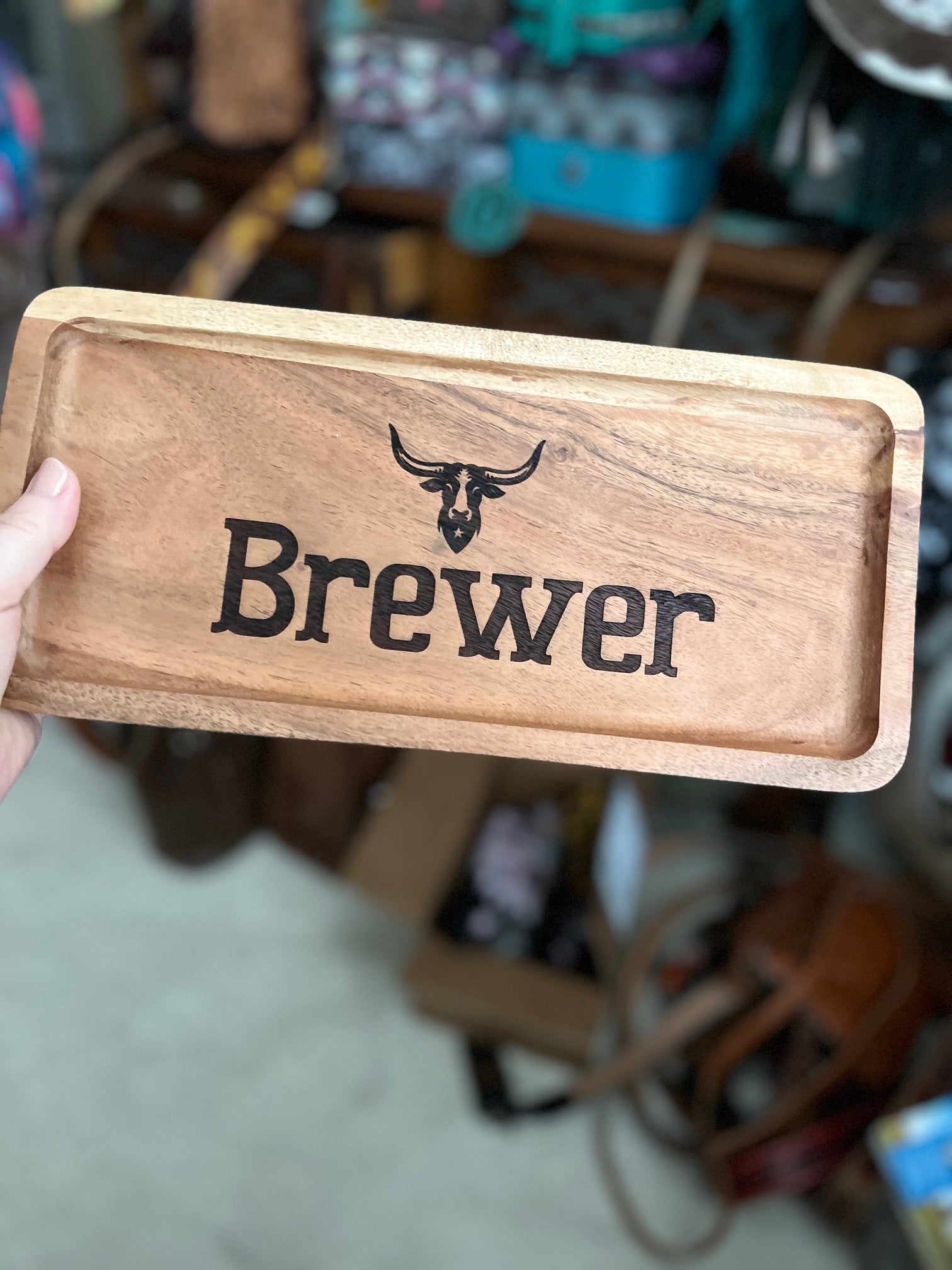 Personalized Wooden Jewelry/Key Trays 13 inch Cedar Hill Country Market