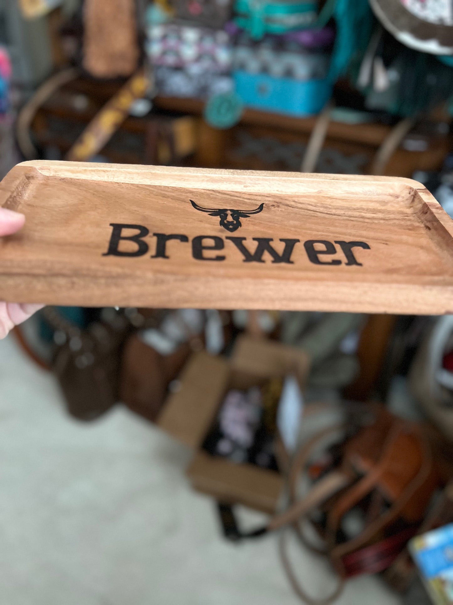 Personalized Wooden Jewelry/Key Trays 13 inch Cedar Hill Country Market