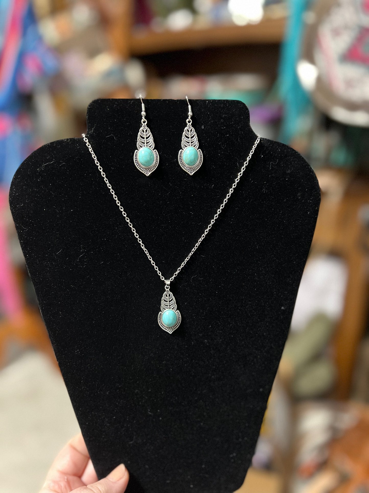 Turquoise Necklace and Earring Set CedarHill Country Market