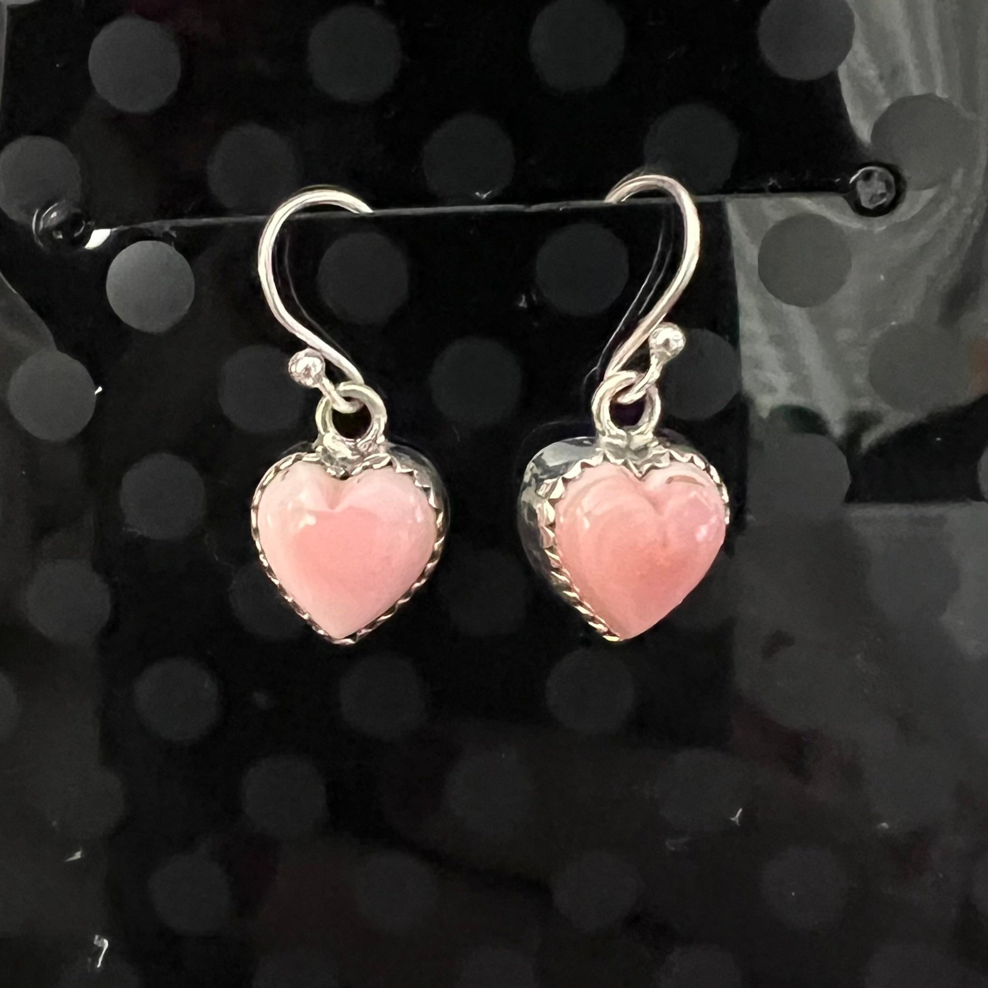 Heart Shaped Sterling Silver Pink Conch Earrings Cedar Hill Country Market