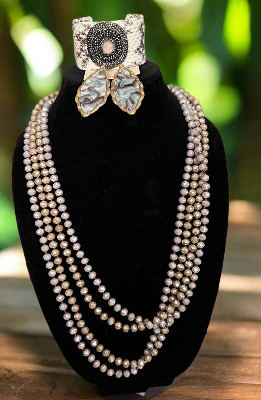Fashion Faucetted Pearl Date Night Dazzler Necklace Set Cedar Hill Country Market